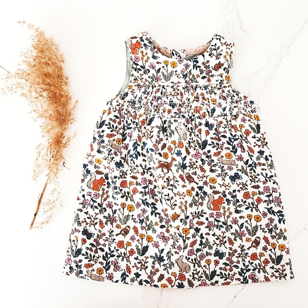 3-6M Baby Boden 100% cotton  woodland corduroy pinafore dress